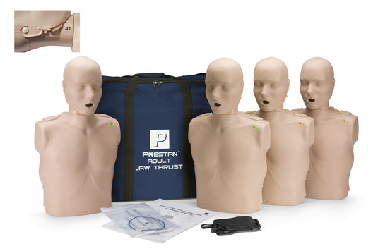 Prestan Professional Adult Jaw Thrust Manikin with CPR Feedback, 4-Pack (Medium Skin) [SKU: PR00038M]