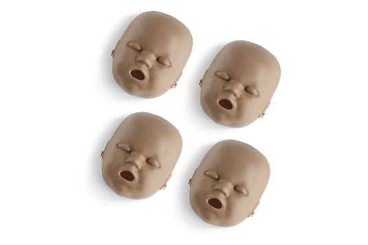 Prestan Professional Infant Manikin Face Skin, 4-Pack (Dark Skin) [SKU: PR00113D]