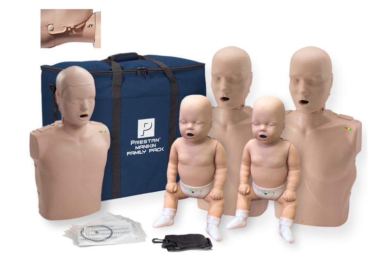 Afbeelding laden in Galerijviewer, Prestan Professional Manikin Jaw Thrust Family Pack with CPR Feedback (Medium Skin) [SKU: PR00154M]
