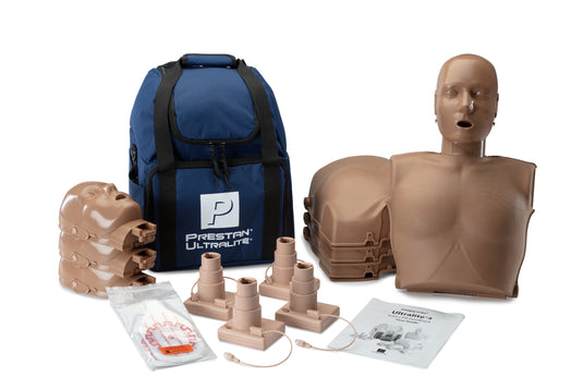 Prestan Ultralite Manikin without CPR Feedback, 4-Pack (Dark Skin) [SKU: PR00042D]