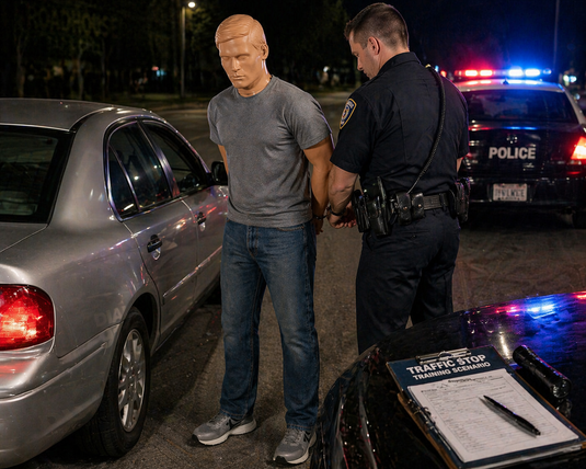 हैंडकफिंग पुलिस प्रशिक्षण मानव आकृति