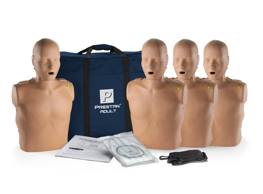 Prestan Professional Adult Manikin with CPR Feedback, 4-Pack (Dark Skin) [SKU: PR00010D]