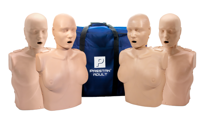 PRESTAN Professional Adult and Female Manikin with CPR Feedback, 4-Pack (Medium Skin) [SKU: PR00161M]