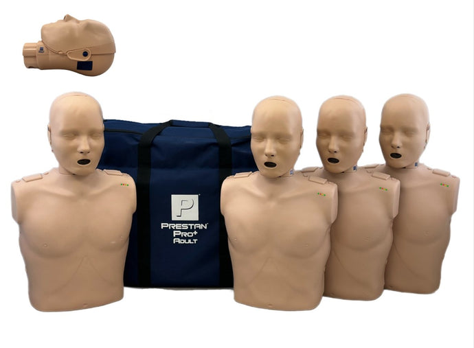 Prestan PRO+ Adult CPR Training Manikins 4-Pack Medium Skin with Rate Monitor [SKU: PR00030M]