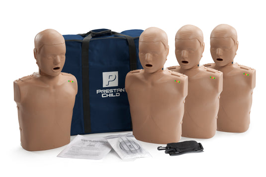 Prestan Professional Child Manikin with CPR Feedback, 4-Pack (Dark Skin) [SKU: PR00036D]