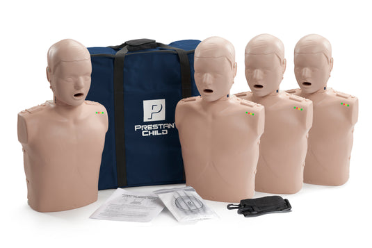 Prestan Professional Child Manikin with CPR Feedback, 4-Pack (Dark Skin) [SKU: PR00036M]