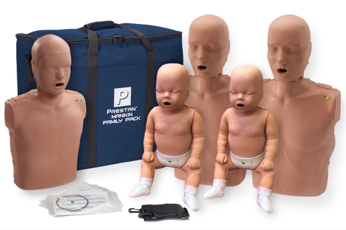 Prestan Professional Manikin Family Pack with CPR Feedback (Dark Skin) [SKU: PR00017D]