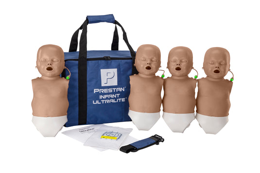 Prestan Infant Ultralite Manikin with CPR Feedback, 4-Pack (Dark Skin) [SKU: PR00045D]