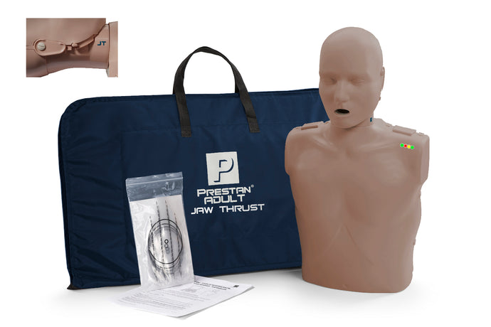 Prestan Professional Adult Jaw Thrust Manikin with CPR Feedback (Dark Skin) [SKU: PR00037D]