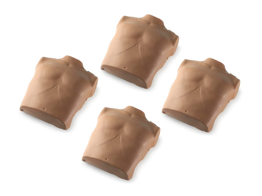 Prestan Professional Adult Manikin Torso Skin, 4-Pack (Dark Skin) [SKU: PR00101D]