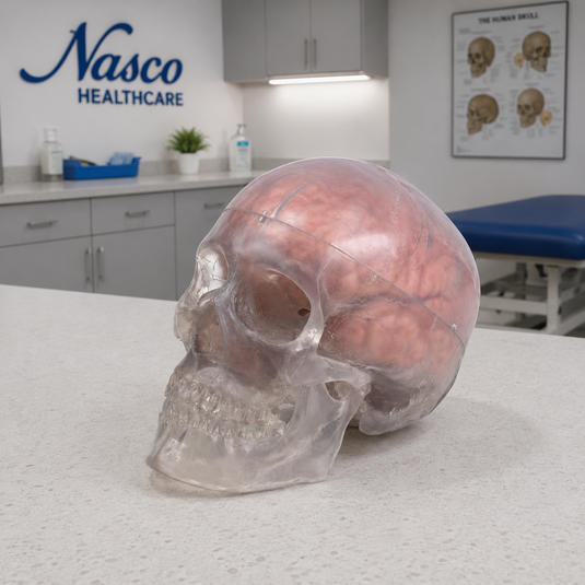 Crânio Humano Transparente com Cérebro, 11 Partes