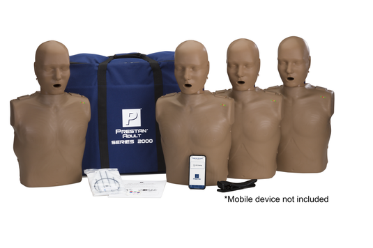 Prestan Professional Adult Series 2000 Manikin with Advanced CPR Feedback, 4-Pack (Dark Skin) [SKU: PR00009D]