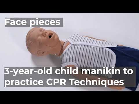 Load and play video in Gallery viewer, Kyle 3-Year-Old CPR Manikin with Carry Bag - Light [SKU: 100-2951]
