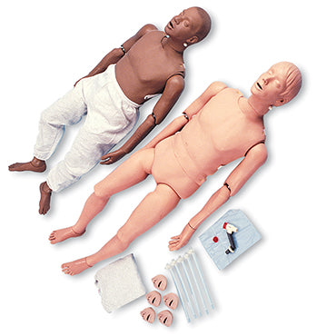Full Body CPR/Trauma Manikin with Electronic Console Box - Dark  [SKU: 100-2750]