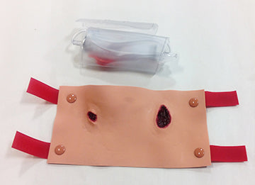 गैलरी दर्शक में छवि लोड करें, Projectile entry and exit wound moulage for trauma simulation
