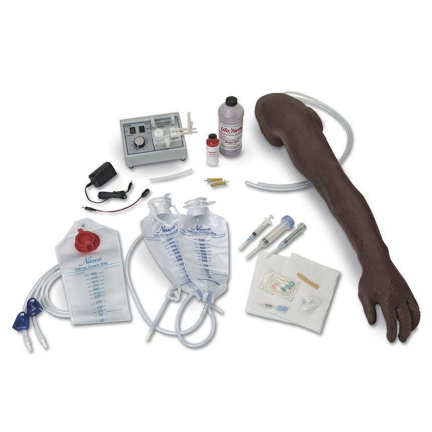 Life/form® Advanced Venipuncture and Injection Arm with IV Arm Circulation Pump - Dark Arm [SKU: LF00687]