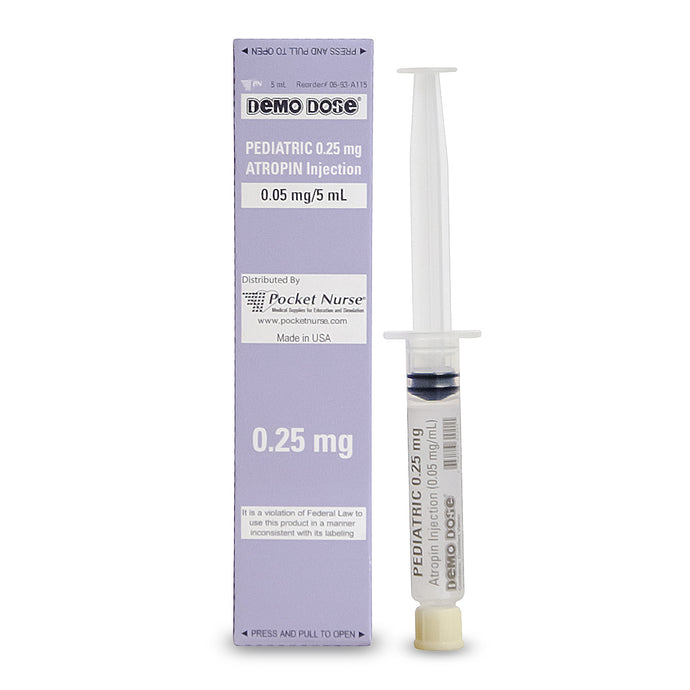 Pediatric and Infant Demo Dose® 사전충전형 주사기 - 아트로핀 0.25 mg 소아(5 ml)