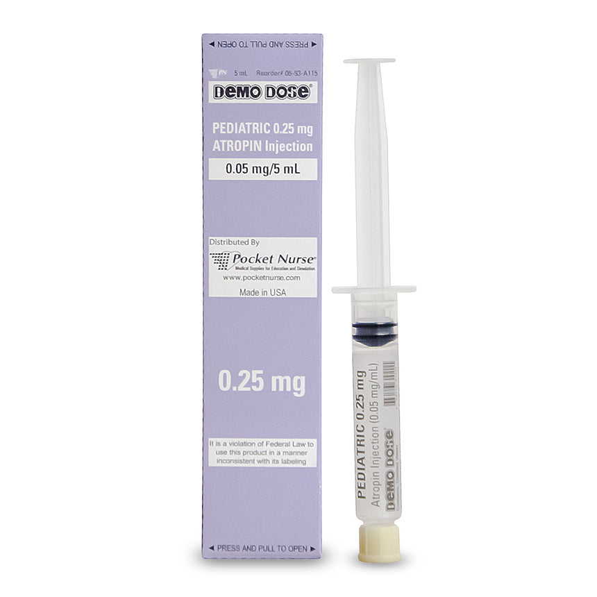 Pediatric and Infant Demo Dose® Prefilled Syringe - Atropin 0.25 mg Pediatric (5 ml)