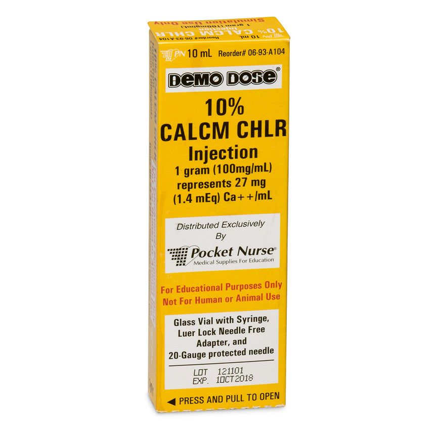 Demo Dose® Simulated Emergency Medication - Calcm Chlr - 10 ml