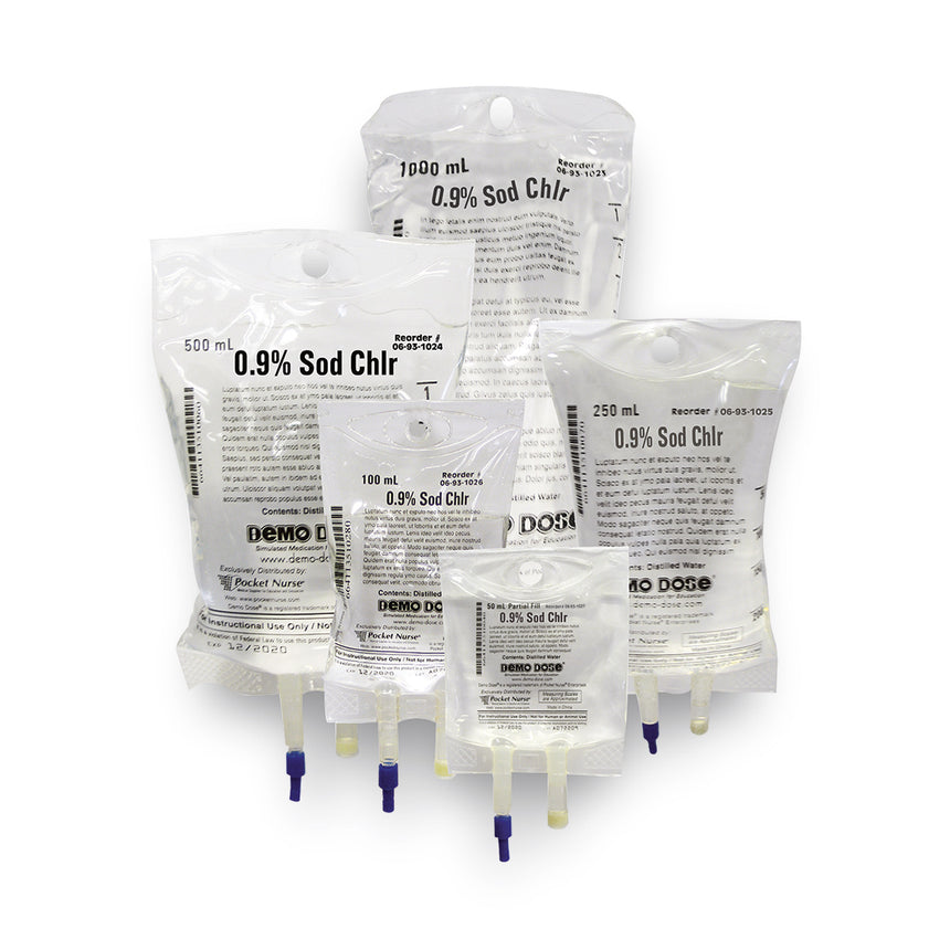 Demo Dose® Simulated IV Fluid - 0.9% NaCl - 250 ml