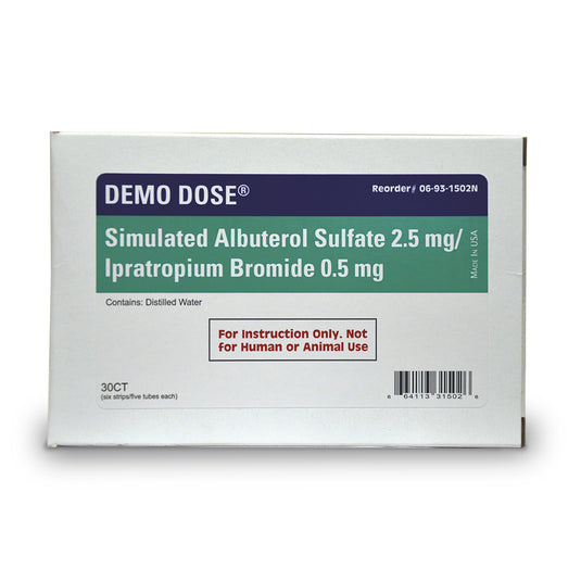 Symulowany lek wziewny Demo Dose® – Siarczan Albuterolu 2,5 mg/bromek ipratropium – 0,5 mg [SKU: PN01262]